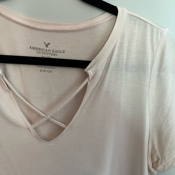 American Eagle light pink tee - small - Picture 2 of 3